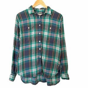 DENIM & SUPPLY Ralph Lauren Women's RL Utility Linen Cotton Flannel Shirt, Large